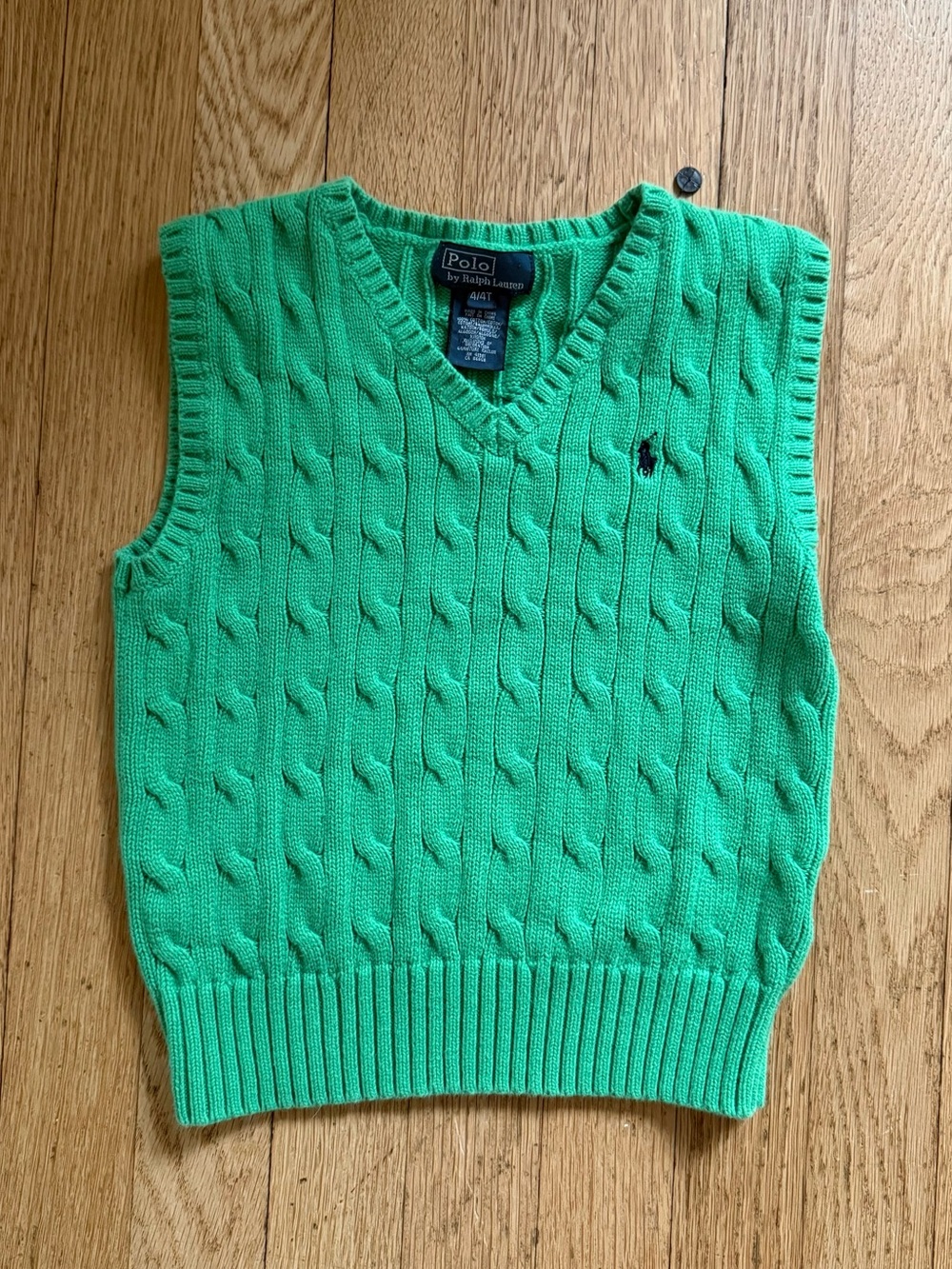 Ralph Lauren Cable Knit Sweater Vest 4T